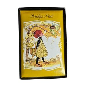 Vintage‎ Bridge Score Pad and Pencil Set American Greetings Autumn Girl Artwork